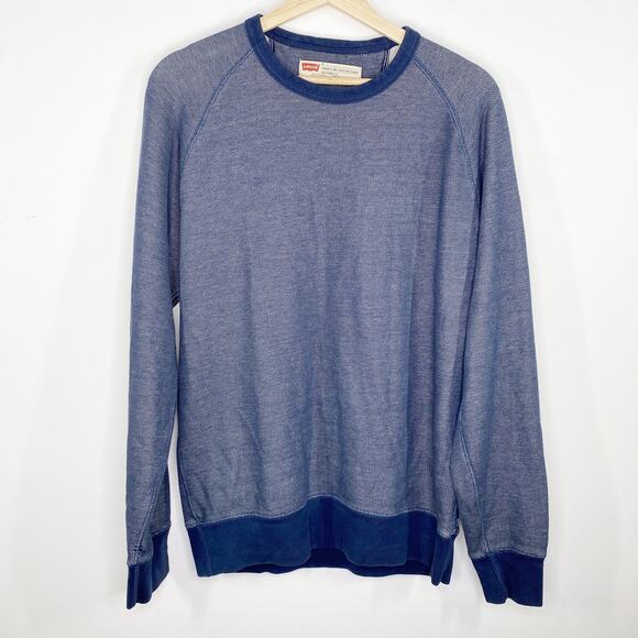 Levi's Mens Crewneck Pullover Sweatshirt Size M Blue Cotton Blend Casual - Picture 8 of 8